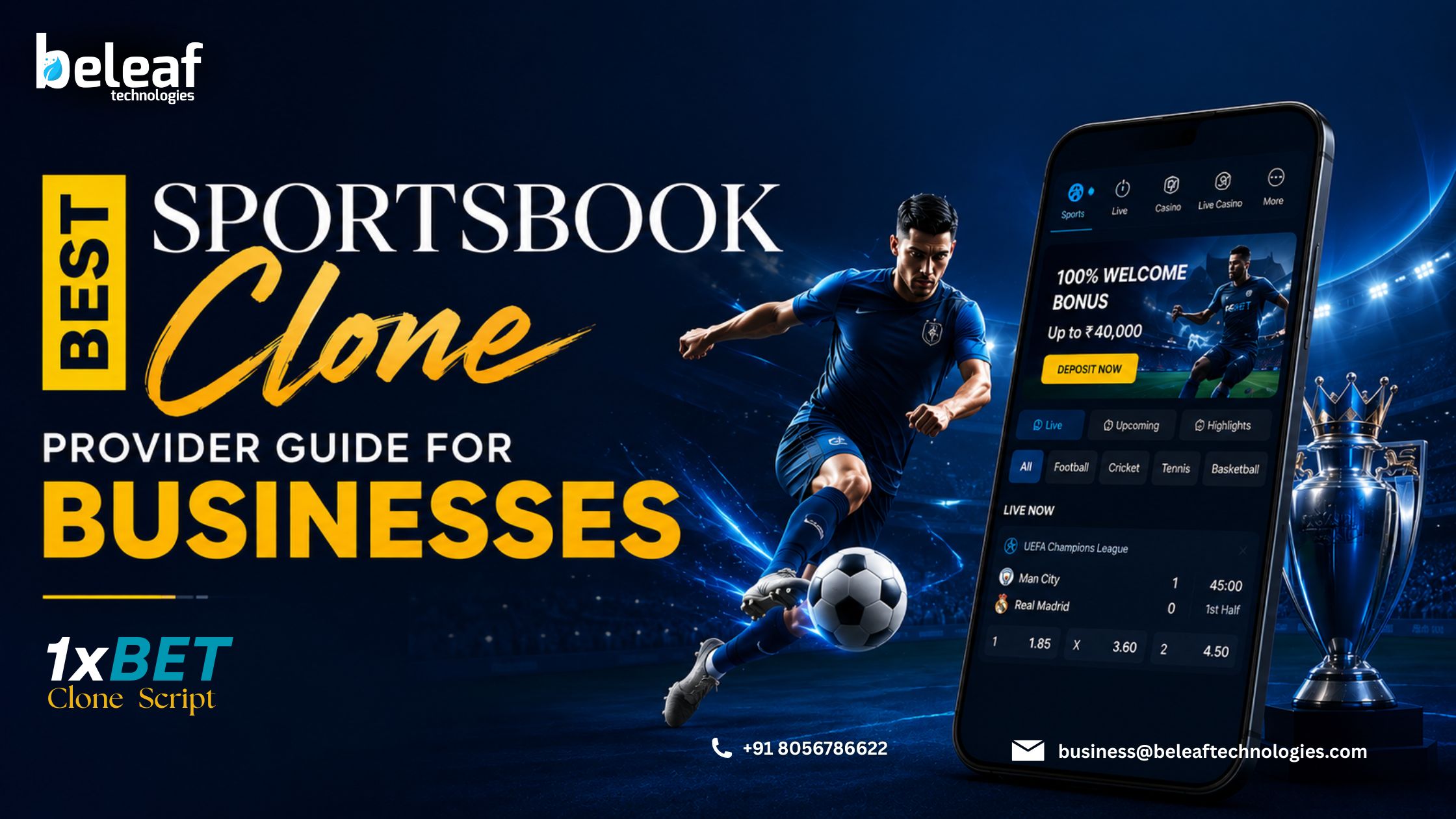 Launch a Sportsbook Like 1xBet with Our Ready-Made Clone Script